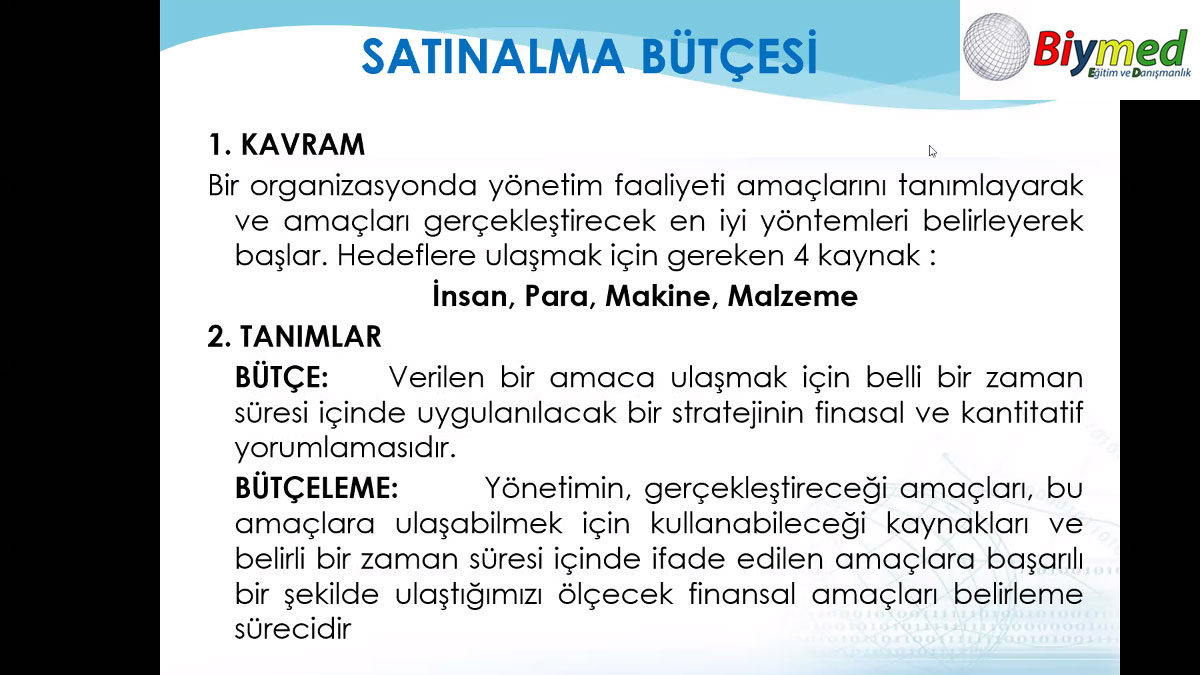 Online Satınalma Yönetimi Eğitimi Fotoğrafları - Eylül 2020