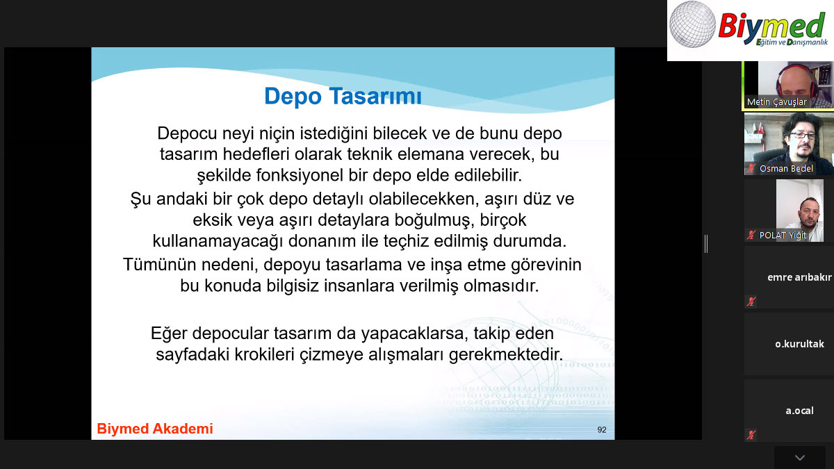 Depo ve Stok Yönetimi Eğitimi Fotoğrafları - Ekim 2020 Depo ve Stok Yönetimi Eğitimi Fotoğrafları - Ekim 2020