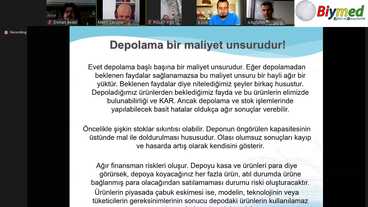 Depo ve Stok Yönetimi Eğitimi Fotoğrafları - Ekim 2020 Depo ve Stok Yönetimi Eğitimi Fotoğrafları - Ekim 2020