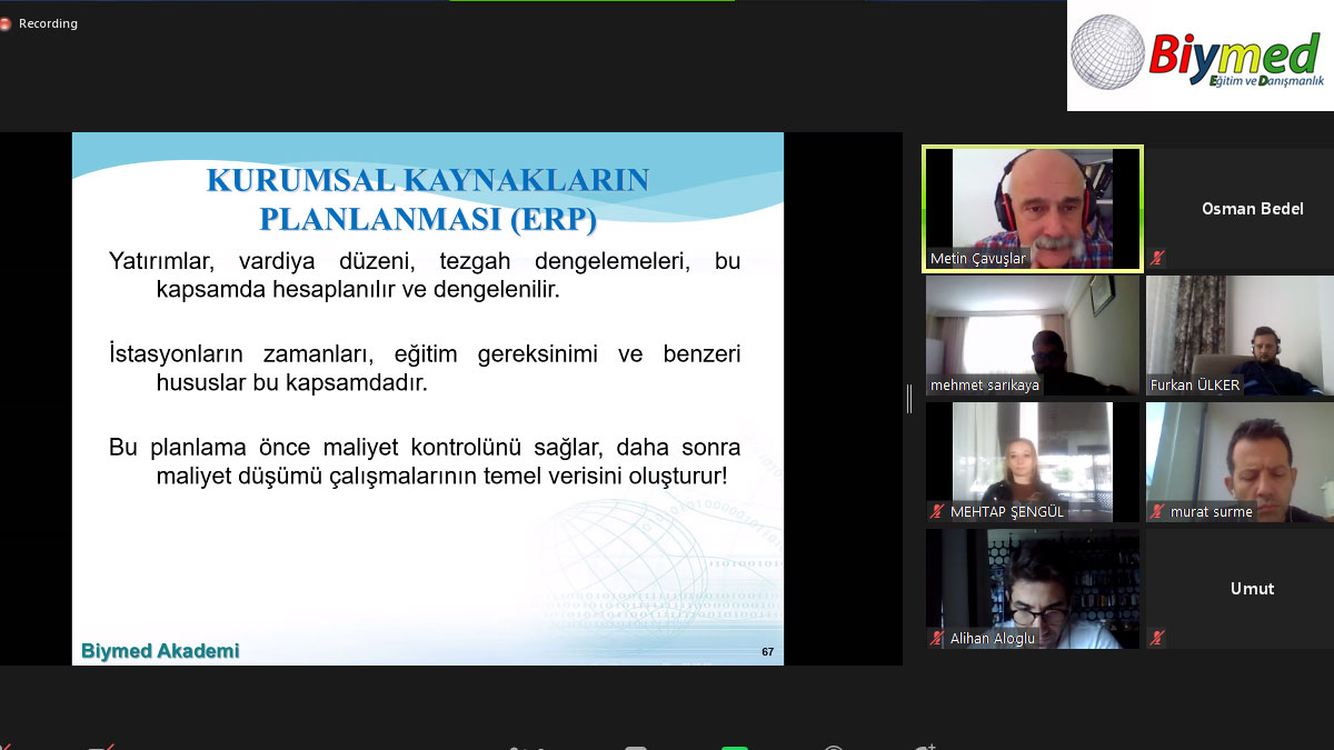 Online Canlı Yayın Üretim Planlama ve Stok Yönetimi Eğitim Fotoğrafları - Ekim 2020